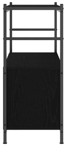 Estante de Livros vidaXL Carvalho Preto 80x30x78,5 cm Madeira Engenhei
