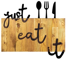 Acessório Decorativo de Parede Just Eat It – Nogueira/Preto – 58 x 3 x