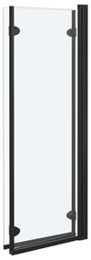 Divisória de chuveiro dobrável 3 painéis ESG 130x138 cm preto