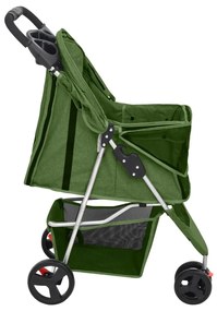 Carrinho dobrável para cães 80x46x98 cm tecido oxford verde