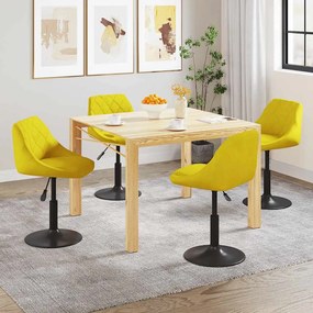 vidaXL Cadeiras de jantar giratórias 4 pcs veludo amarelo mostarda