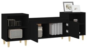 Móvel de TV 160x35x55 cm derivados de madeira preto