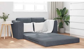 Sofá Cama de Chão 2 em 1 Cinza Escuro 148x71x83 cm Veludo