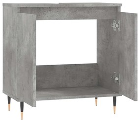 Armário casa de banho 58x33x60 cm deriv. madeira cinza cimento