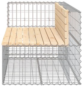 Banco de jardim c/ design gabião 122x71x65,5 cm pinho maciço