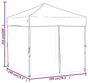 Tenda para festas dobrável com paredes laterais 2x2 m azul