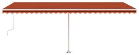 Toldo automático independente 600x300 cm laranja e castanho