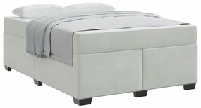 Estrutura de cama com colchão Cinzento-claro 160 x 200 cm