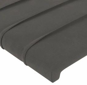 Cabeceira de cama c/ abas veludo 93x23x78/88 cm cinzento-escuro