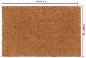 Tapete de porta 65x100 cm fibra de coco tufada natural