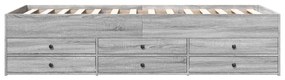 Sofá-cama com gavetas sem colchão 90x190 cm cinzento sonoma