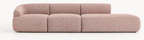 Módulo com chaise longue em bouclé Sofia (4 lugares)
