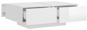 Mesa de centro derivados de madeira branco brilhante