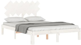 Cama sem colchão 120x200 cm madeira de pinho maciça branco