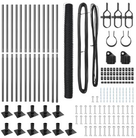 Conjunto de Cercas Conjunto de 2 Cinza Aço 25 x 1,5 m Durável