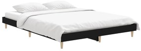 Estrutura de cama 140x190 cm derivados de madeira preto