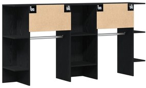 Armários para Corredor 2 pcs Carvalho Preto Madeira de Engenharia