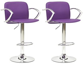 vidaXL Bancos de bar 2 pcs couro artificial roxo