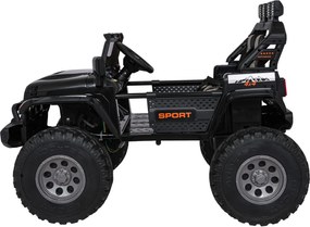 Carro elétrico para Crianças 2 Lugares Extreme Sport 4x4 24V Pneus Espuma EVA, assento couro ecológico Preto