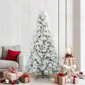 vidaXL Árvore de Natal Articulada Artificial Branco 210 cm PE e PVC