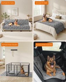 Manta impermeável para cães 1208 x 173 cm cinzento