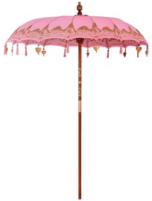 Guarda-sol Outros Manual Rosa x 260 cm Algodão e madeira sólida