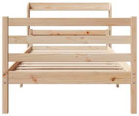 Estrutura de cama com cabeceira 75x190 cm pinho maciço