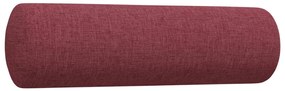 3 pcs conjunto de sofás com almofadas tecido vermelho-tinto