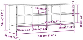 Sapateira Kiri - Com 8 Compartimentos - Cor Cinzento Sonoma - 131x35x5