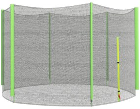 SPORTNOW Rede de Segurança para Trampolim Ø244 cm Rede de Substituição de Trampolins com Fecho de Correr para 6 Postes Verde