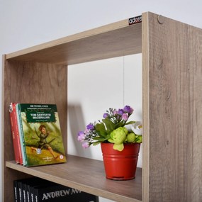 Estante “Verona” — 64x26x182 cm — Design Moderno em Nogueira Clara com