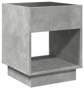 Mesa de cabeceira c/ LED Infinity 40x40x50 cm cinzento cimento