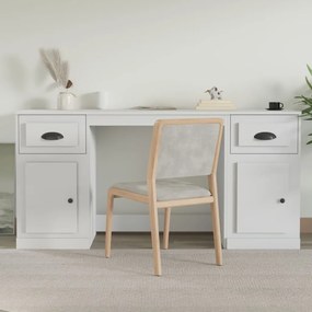 vidaXL Secretária com móvel derivados de madeira branco