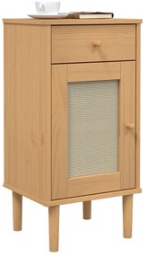 Mesa de cabeceira SENJA 40x35x80 cm pinho maciço castanho