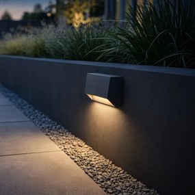Candeeiro de parede exterior moderno cinzento escuro com LED IP65 - Sandstone 2