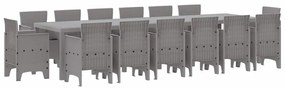 Conjunto de Jantar para Jardim 15 pcs Cinzento-claro