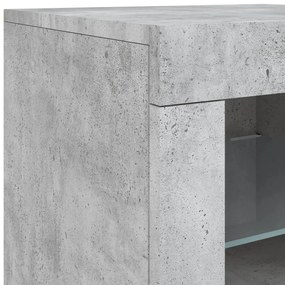 Aparador com luzes LED 283x37x67 cm cinzento cimento