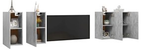Móveis de TV 4 pcs 30,5x30x60 cm contraplacado cinzento cimento