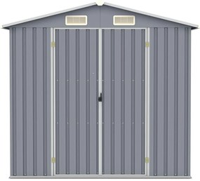 Abrigo de jardim 205x129x183 cm aço galvanizado cinzento