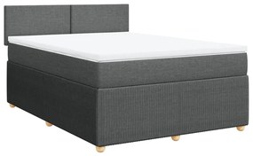 Cama com molas/colchão 160x200 cm tecido cinzento-escuro