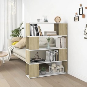 vidaXL Estante/divisória 100x24x124 cm cor branco/carvalho sonoma