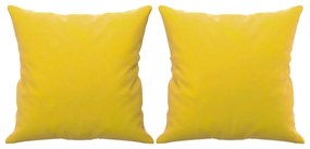 Sofá 2 lugares c/ almofadas decorativas 120 cm veludo amarelo