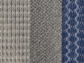 Tapete em lã azul e cinzenta 80 x 150 cm AKKAYA Beliani