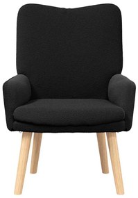 Poltrona Relaxante vidaXL em Tecido com pelo Curto Preto