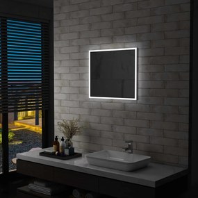 144726 vidaXL Espelho de parede LED para casa de banho 60x50 cm