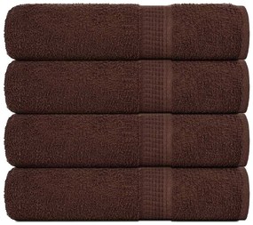 Toalhas de banho 4 pcs 70x140 cm 360 gsm 100% algodão castanho