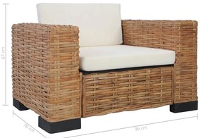 Poltrona com almofadões em vime natural