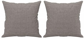 3 pcs conjunto de sofás com almofadas tecido cinza-acastanhado