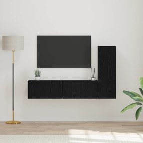 vidaXL Conjunto de Armários para TV 3 pcs Carvalho Preto
