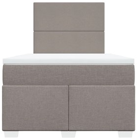 Cama boxspring c/ colchão 120x190cm tecido castanho-acinzentado